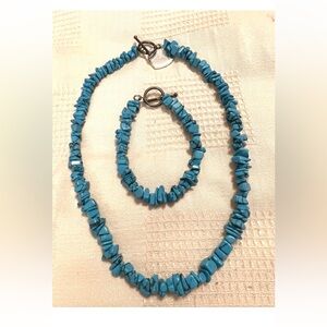 Turquoise Nugget Necklace and Matching Bracelet